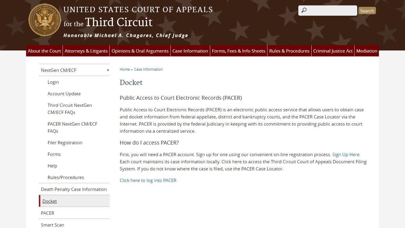 Docket | Third Circuit | United States Court of Appeals