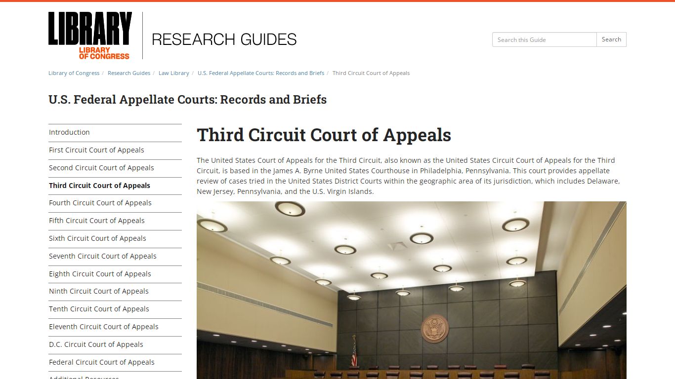 Third Circuit Court of Appeals - U.S. Federal Appellate Courts: Records ...